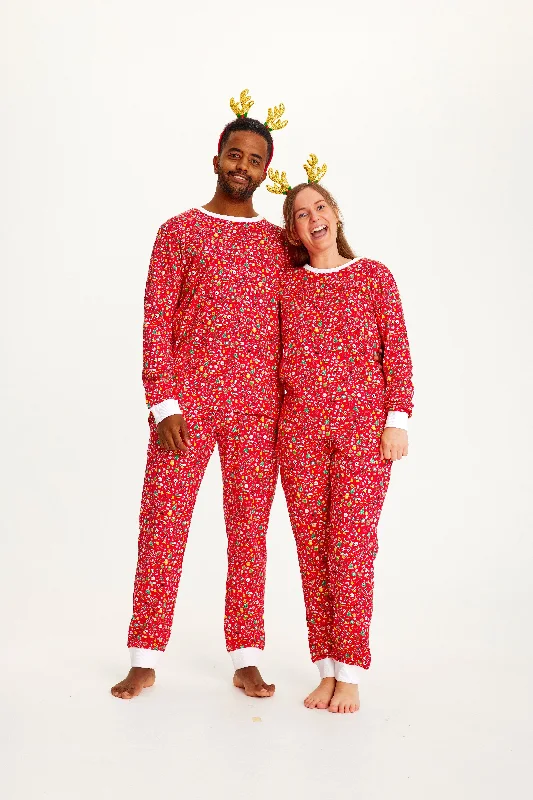 Den Julede Julepyjamas Rød - Dame.