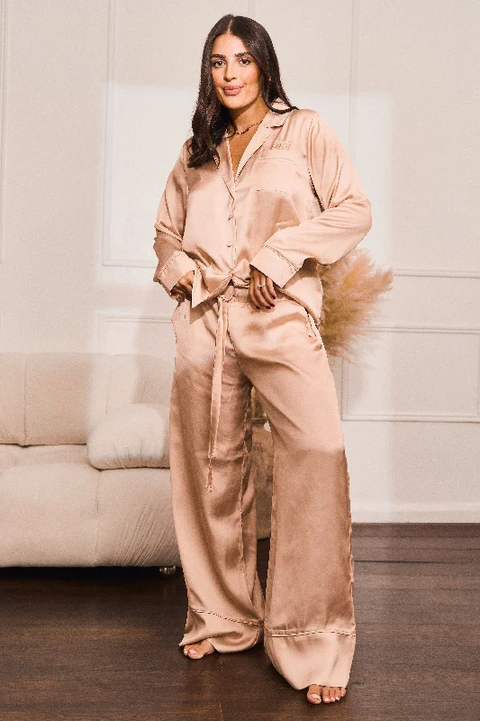 Gold Satin Pyjama Set