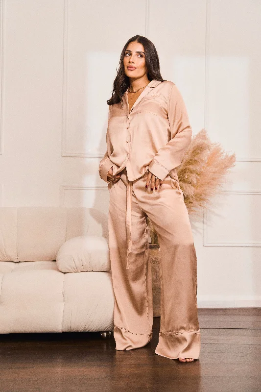 Gold Satin Pyjama Set