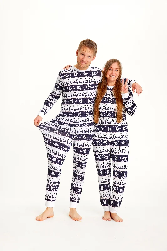 Rensdyr Julepyjamas Navy - Dame.