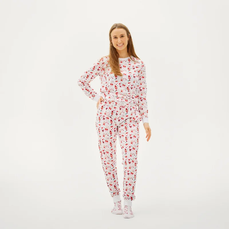 Valentines Pyjamas Hvid - Dame.