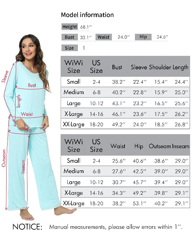 WiWi Bamboo Soft Pajamas Sets for Women