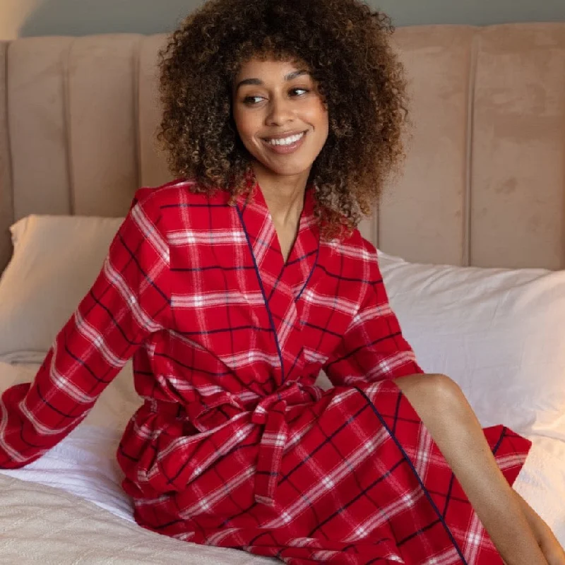 Cyberjammies Noel Check Cosy Long Dressing Gown