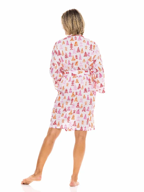 Pink Pagoda Short Classic Robe