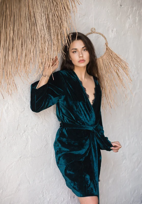 Velour Knee Length Robe