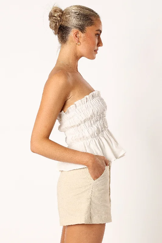 Bianca Strapless Top - White