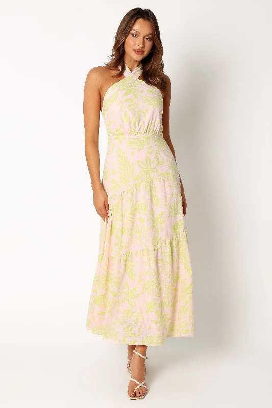 Eva Halterneck Maxi Dress - Citrus