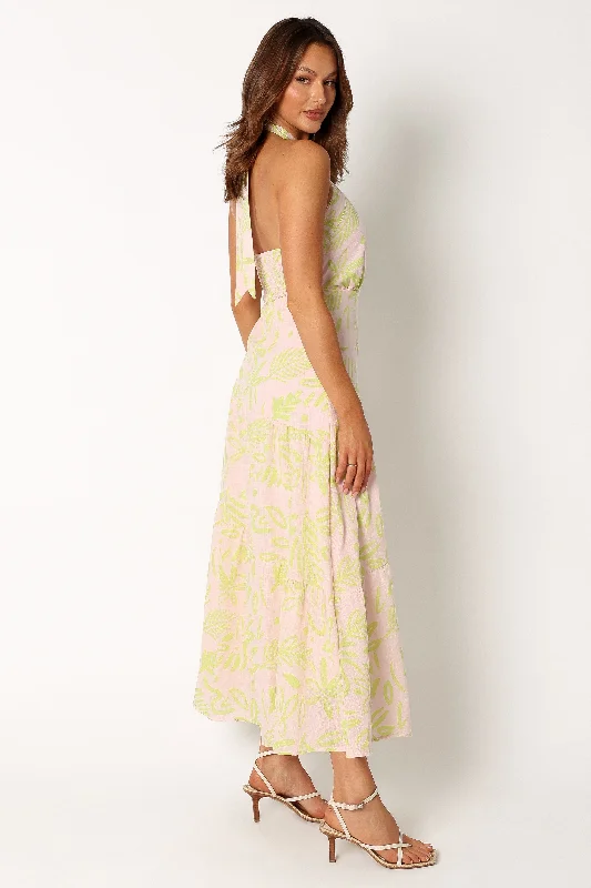 Eva Halterneck Maxi Dress - Citrus