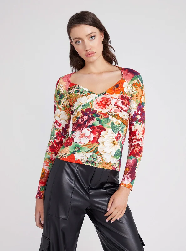 Floral Print Dianna Long Sleeve Top