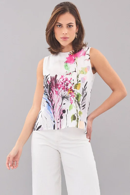 Printed Back Zip Top