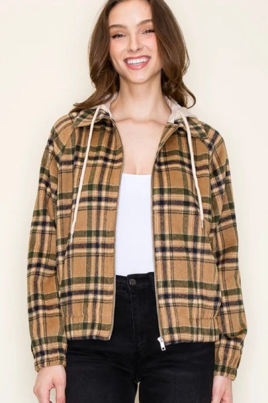 The Andi Plaid Hooded Shacket - 3 Colors!