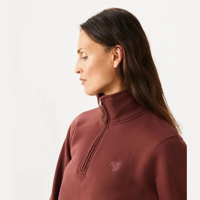 Trickett Zip Neck Sweatshirt - Maroon