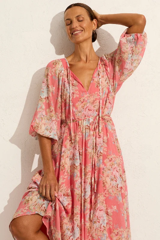 Willow Rose Pink Floral Midi Dress