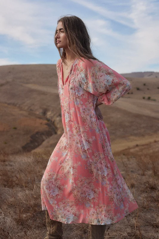 Willow Rose Pink Floral Midi Dress