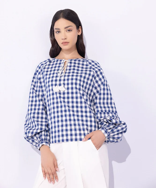 Loose-Fit Gingham Top