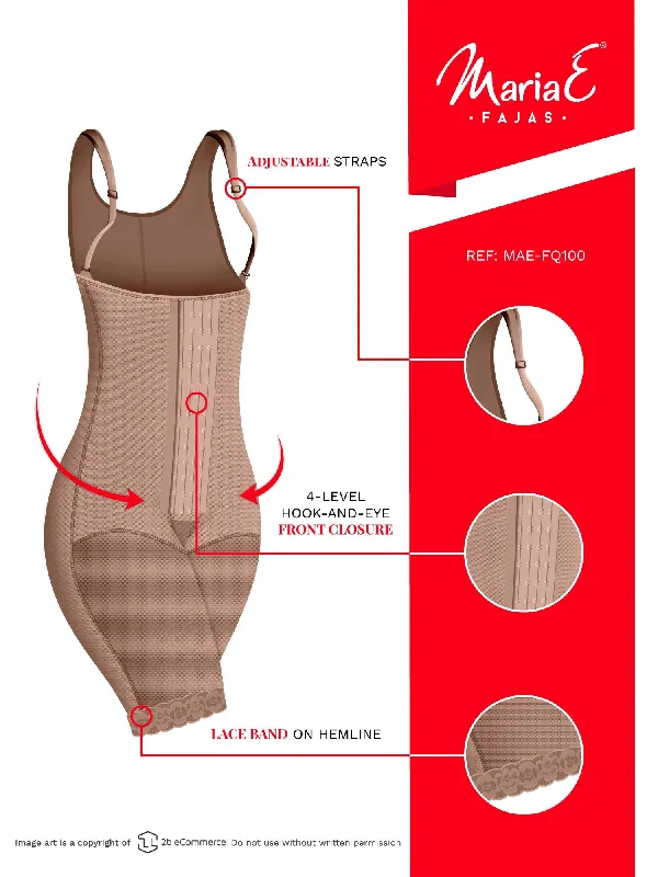 Fajas MariaE FQ100 | Post Surgery Body Shaper for Women | Open Bust & Front Closure