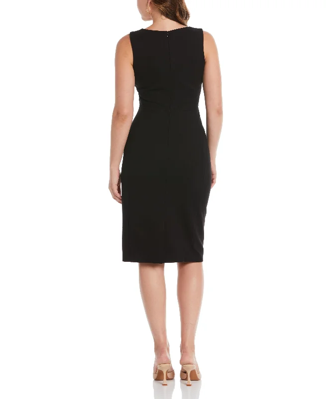 Plus Size Ponte V-Neck Shift Dress