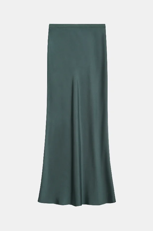 Bar Silk Skirt in Dark Sage