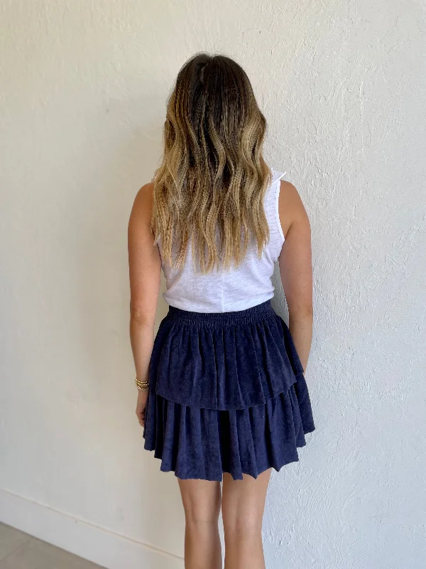 Fine Terry Ruffle Mini Skirt