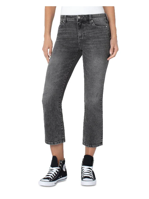 Hannah Womens Denim High Rise Flare Jeans