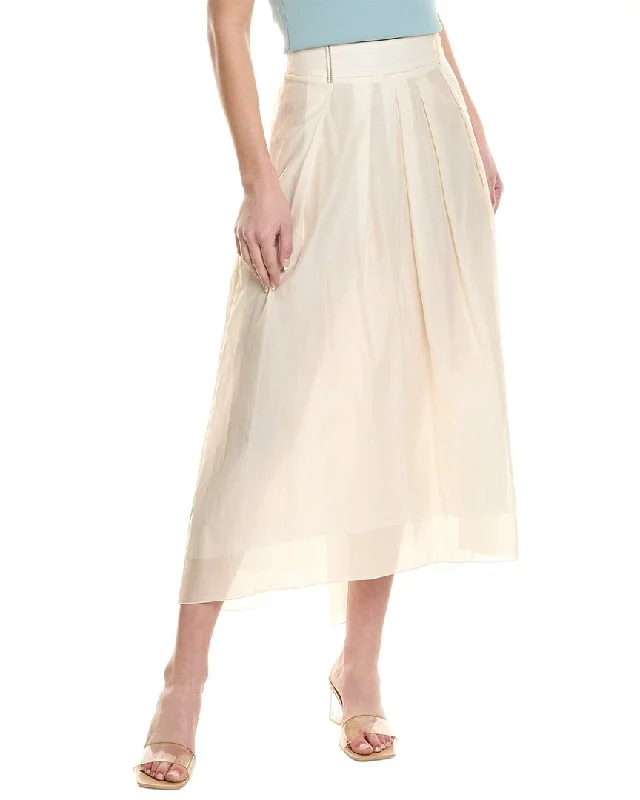 Peserico Silk-Blend Pleated Skirt