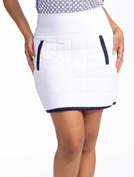 Quilted and Cozy Golf Skort - White/Navy Blue - FINAL SALE