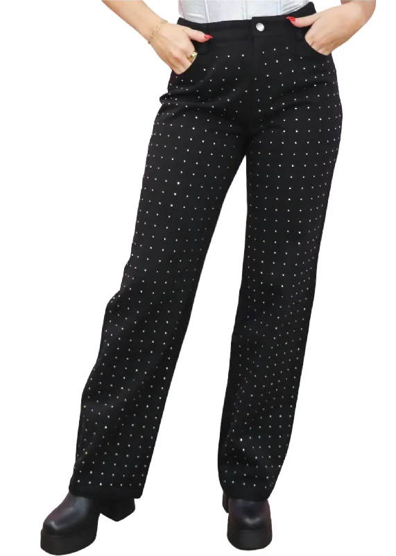 Rhinestone Jeans In Black