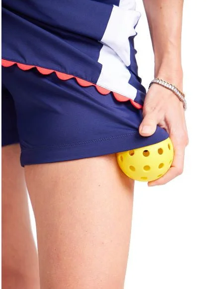 Scallop Pickleball Skort - Navy Blue