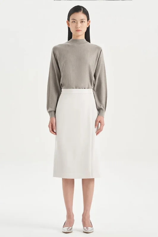 Wrap Midi Skirt in Pumice