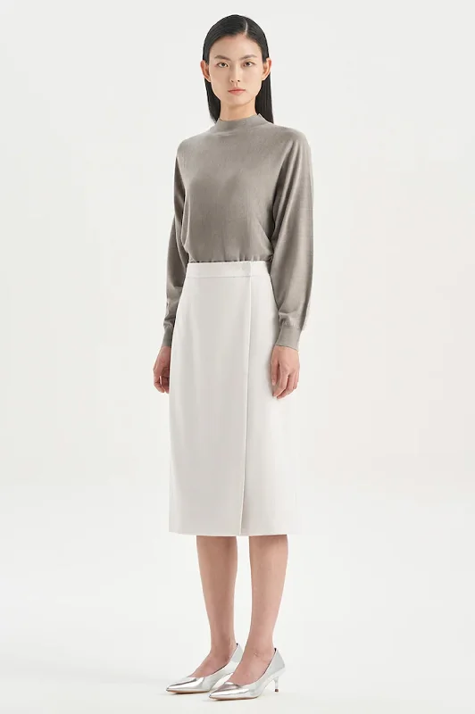 Wrap Midi Skirt in Pumice