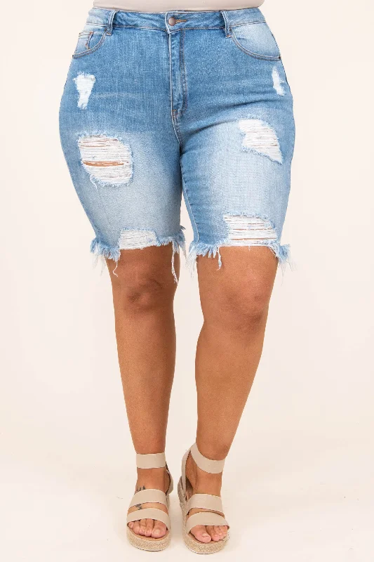 Summer Heat Shorts, Light Wash