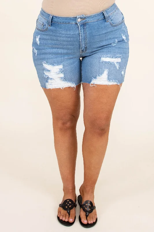 Summertime Breeze Shorts, Light Wash