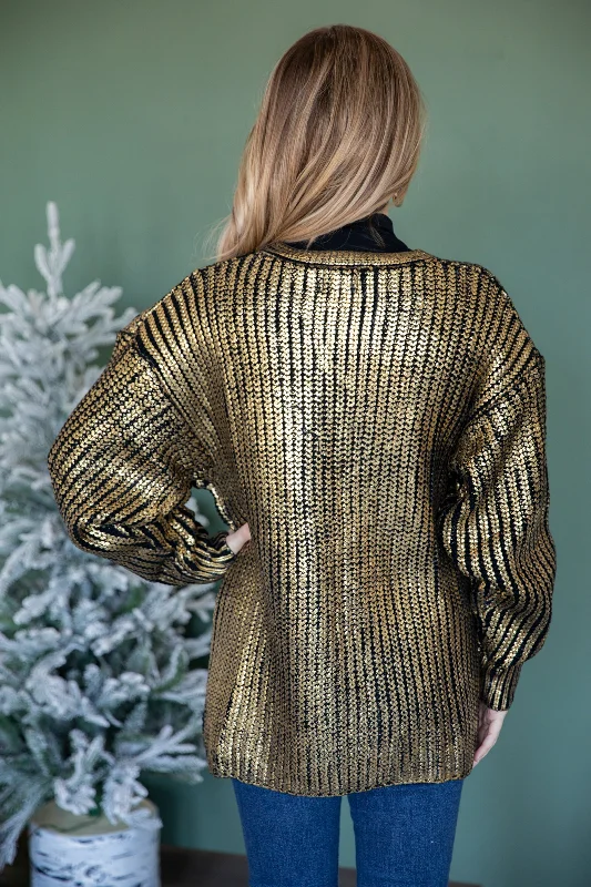 Gold Metallic Cardigan