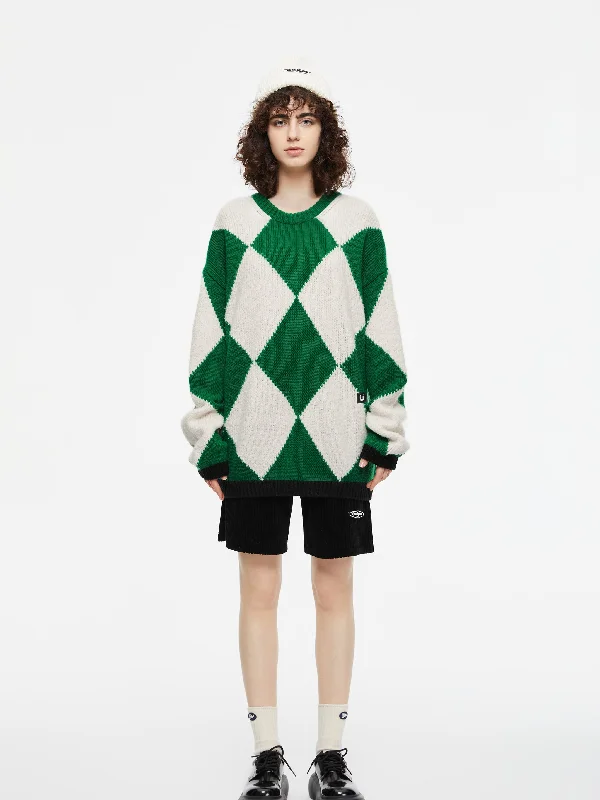 Green Diamond Knit Sweater