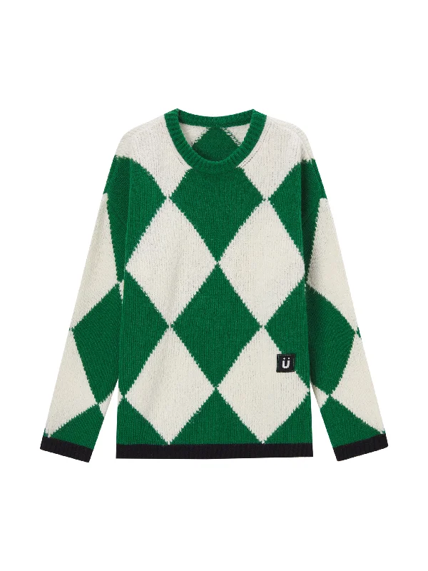 Green Diamond Knit Sweater