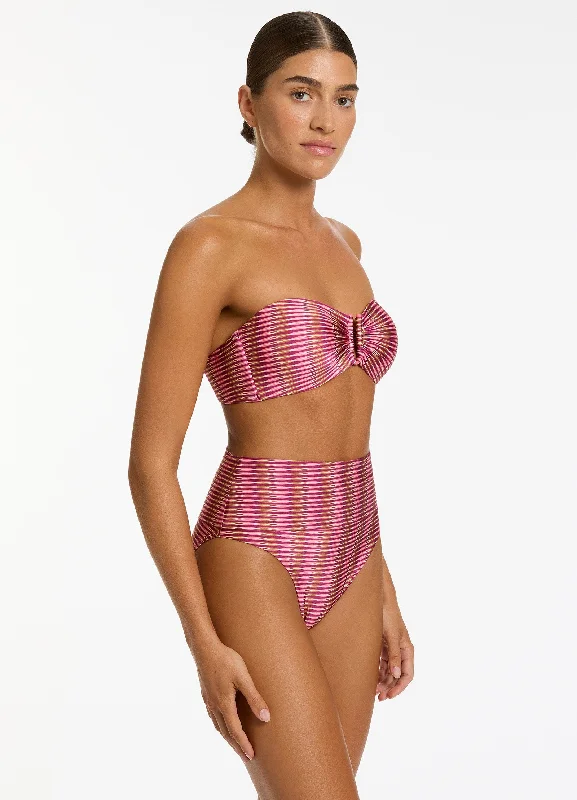 Alessia Geo Bandeau Bikini Top - Peony