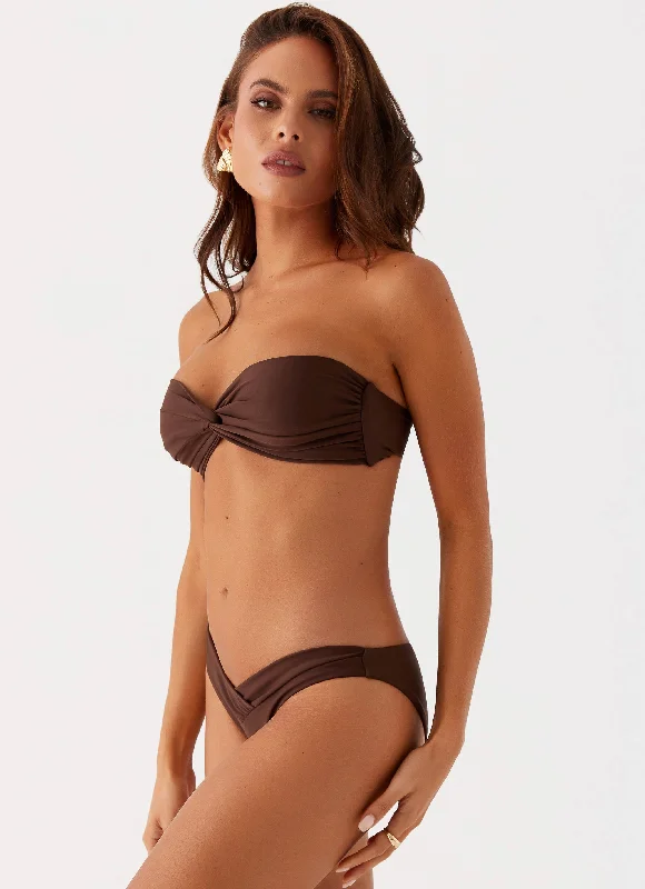 Delta Bandeau Bikini Top - Brown