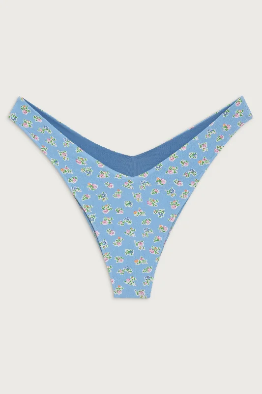 Enzo Cheeky Floral Bikini Bottom - Blue Hawaii