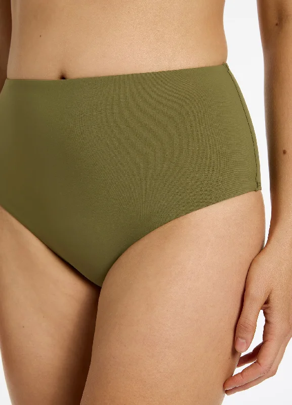 Jetset High Waisted Bikini Bottom - Moss