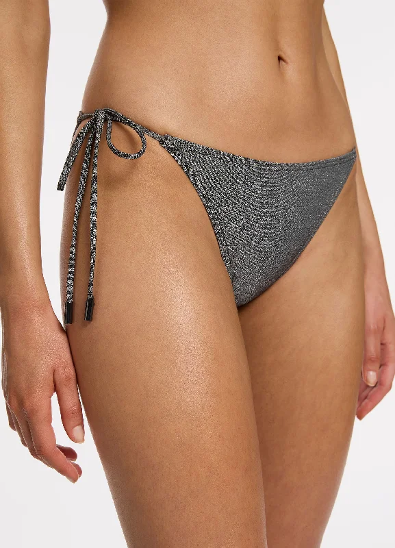 Lumen Tie Side Hipster Bikini Bottom - Silver