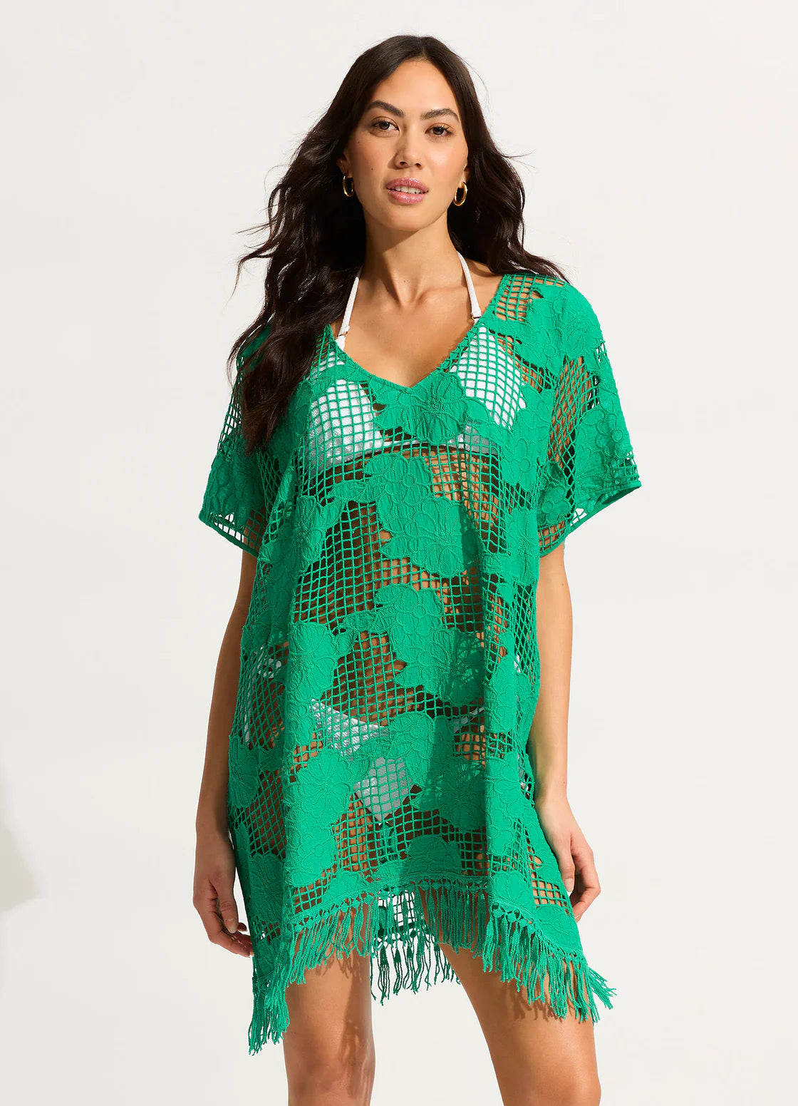 Mesh Kaftan in Jade