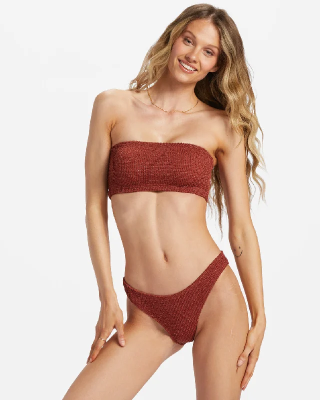 Shimmer High Isla Bikini Bottoms - Deep Sienna