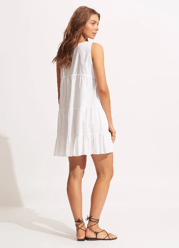 Sunbreak Poplin Dress - White