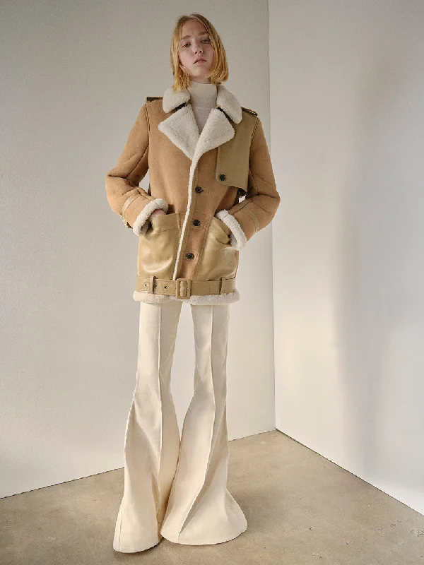 Short Shearling Trench -- Mocha